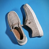 abordables Chaussures Décontractées à Lacets-Chaussures décontractées grises en maille pour homme, tige légère et respirante, semelle confortable et rembourrée, style décontracté moderne idéal au quotidien et en voyage.