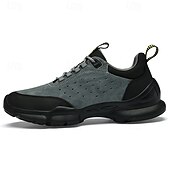 economico Sneakers Casual-scarpe da ginnastica sportive grigie da uomo, tomaia in mesh traspirante, suola ammortizzante, stile sportivo moderno, adatte per camminare, viaggiare e abbigliamento casual