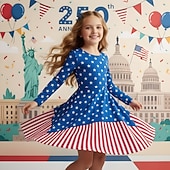  Girls ' 3D Grafic Dungi Stele Rochie Manșon Lung Tipărire 3D Primăvară Toamnă Zilnic Vacanță Petrecere Casual Prințesă Frumoasa Copii 4-12 ani Rochie casual Rochie A line Lungime Genunchi Fit regulat