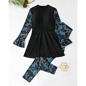 Недорогие Рашгард One Pieces-Жен. Стандартный Рашгард Купальные костюмы больших размеров Танкини и бикини для серфинга тропический Застегнуться УФ-защита Эластичный Длинный рукав Купальники Серфинг Дайвинг Плавание Лето