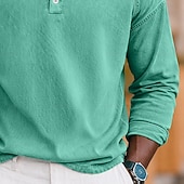 levne základní trička-SoftFade™ Pánské Tričko Henley košile 100% Bavlna Kyselé praní Tričko Krátký rukáv Jednoduché Solidní Vintage Streetwear Příležitostné Barvené Prané Raglánové rukávy Postavený límec Henley Ulice