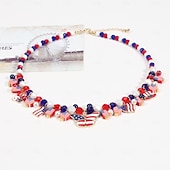  250e anniversaire des États-Unis Collier Occasionnel Adulte Unisexe Jour de l'Indépendance / 4 Juillet 4 Juillet Soirée Performance Se déguiser