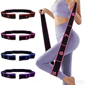 billige Husholdningsartikler-2 stk. treningsmotstandsbånd for tøying og yoga, tallstretchmotstandsbånd med tydelige markeringer, 8-seksjoners elastiske treningsbånd for tøying og forming av hele kroppen