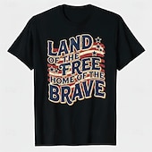  Patriotisk T-skjorte Grafisk T-skjorte USA Retro / vintage Patriotisk T-skjorte 1776–2026 til Unisex Voksne 3D-utskrift for Uavhengighetsdag 4. juli