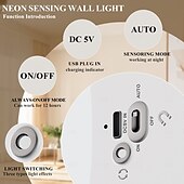 baratos Luzes de disco-Controle de luz Sensor Corporal Simples Moderno Fonte de alimentação sem fio 1pç