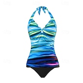 رخيصةأون تنجيد السباحة وبيكيني-نسائي الجزء العلوي من بيكيني هالتر ثوب السباحة لباس السباحة ورد لون سادة حماية UV مطاط بدون كم ملابس السباحة تزلج على الماء غوص سباحة الصيف