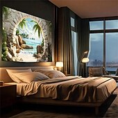 abordables Tapisseries murales-tapisserie Bannières Couverture Plage 3D Chambre Salon Dortoir Chambre d'adolescents Résidence universitaire Porche mural Décoration d'intérieur