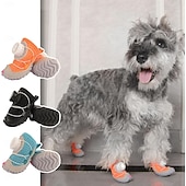 Недорогие Ботинки и защитники лап-2 регулируемые по размеру собачьи ботинки с застежкой-кнопкой - водостойкие &amp;Летние сапоги из сетчатого материала, нескользящая подошва для паркетных полов, дышащая защита лап, для мелких и средних