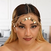 olcso Tánckiegészítők-Karnevál 2026 Rio Karnevál Samba Kiegészítők Bohém Stílus Arany Érmés Homlokkép Szettl Előadás Jelmez