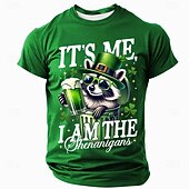 preiswerte T-Shirts für Herren mit 3D-Druck-St. Patrick Herren Kleeblatt Glücklicher Ire T Shirt Kurzarm T-Shirt 3D-Druck Rundhalsausschnitt Hemd Designer Lässig Club Party Ferien Grün 1# Grün 2# Grün 3# Sommer Frühling Bekleidung S M L XL XXL