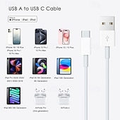 voordelige Mobiele telefoonkabels-USB-A naar USB-C kabel, type-C snellaadkabel, datasynchronisatielader compatibel met iPhone 17 Pro Max 16 15 iPad