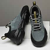 economico Sneakers Casual-scarpe da ginnastica sportive grigie da uomo, tomaia in mesh traspirante, suola ammortizzante, stile sportivo moderno, adatte per camminare, viaggiare e abbigliamento casual