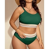 levne Surfovací tankiny a bikiny-Dámské Standard Surfařské tankiny a bikiny Koupací top 2 ks Geometrický Otevřít Zpět Ochrana proti UV záření Elastický Bez rukávů Plavky Surfování Potápění Plavání Léto