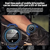 baratos Smartwatch-Relógio inteligente Lokmat Attack Max de 1,54 polegadas com Bluetooth, chamadas, pedômetro, lembrete de chamadas e rastreador de atividades. Compatível com Android e iOS. Unissex, longa duração da bateria, chamadas em modo mãos-livres, à prova d'água IP68