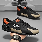 levne Pohodlné šněrovací boty-Pánské černo-béžové golfové tenisky, sportovní a pohodlné, ideální na golfová hřiště a aktivní pobyty