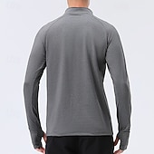 Χαμηλού Κόστους T-shirts και αμάνικα μπλουζάκια για τρέξιμο-Ανδρικά Μονόχρωμο Tricou de Alergat Μπλούζα συμπίεσης Άνοιξη Φθινόπωρο Κουμπώσου Μακρυμάνικο Γρήγορο Στέγνωμα Συμπίεση Ύγρανση Αναπνέει