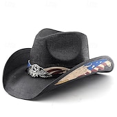  250-årsjubileum i USA Retro / vintage Ville vesten Cowboyhatt Cowgirl lue Cowgirl Cowboy West Cowboy Kostyme Unisex Maskerade 4. juli Fest Uavhengighetsdagen Voksne Hatt Alle årstider