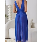 Χαμηλού Κόστους Γυναικεία Νυχτικά &amp; Sleepshirts-Γυναικεία Νυχτικιά Καθημερινό Ανατομικό Μονόχρωμες Δαντέλα Καθημερινά Σπίτι Αμάνικο Λαιμόκοψη V Μαύρο Λευκό Κρασί Βαθυγάλαζο Πράσινο του τριφυλλιού Καλοκαίρι Άνοιξη Κανονικό