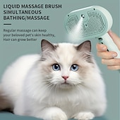 voordelige Haarverzorging-Multifunctionele stoomborstel voor katten - USB-oplaadbaar verzorgingsapparaat voor huisdieren, geschikt voor het verwijderen van losse haren en voor reiniging, roestvrijstalen borstelharen,