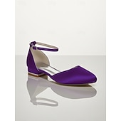 economico Madre della Sposa/Sposo-décolleté da donna con tacco basso e cinturino alla caviglia in raso bordeaux - eleganti scarpe da sera minimaliste per la mamma della sposa, matrimonio chic in città &amp;eventi formali