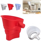 cheap Kitchen Utensils &amp; Gadgets-1 Pcs Mess-Free Flour Funnel for Kitchen Aid Mixer, Food-Grade Silicone Funnel, Stand Mixer Attachment for 4.5–5 Qt Tilt-Head Models, Dishwasher Safety