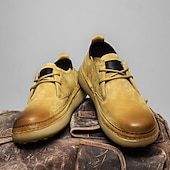 Χαμηλού Κόστους Καθημερινά Δετά παπούτσια-Ανδρικά κίτρινα casual αθλητικά παπούτσια, απαλό άνω μέρος, άνετο σχέδιο με κορδόνια, χαλαρό στυλ για καθημερινή χρήση και ταξίδια