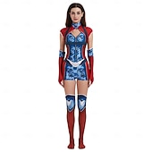 baratos Trajes para casais e grupos-Anti-herói Super-vilão Super heroi Fantasia fantasia Fatos de Corpo Patriótico for Unisexo Crianças Adulto Dia Das Bruxas Carnaval Espetáculo Comic Con
