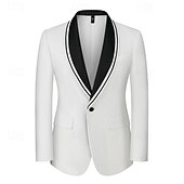 ieftine Costume de petrecere-A bărbaților Smoking Costume de petrecere Casual Afaceri Albastru piscină Negru Primăvară Costum Șap de rețea Petrecere Afacere Dungi Slim Fit Set 3 piese Un singur rând, un nasture