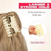economico Code-Extension per coda di cavallo - Extension per coda di cavallo con clip a artiglio da 14" - Extension per capelli sintetici morbidi e naturali, ondulati e a strati per donna - platino