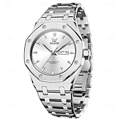 levne Quartz hodinky-OLEVS Muži Křemenný Minimalistický Módní Hodinky na běžné nošení Obchodní Svítící Kalendář Datum týden VODĚODOLNÝ Ocel Hodinky