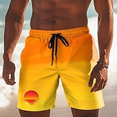 economico Piante e Fiori Tropicali-Per uomo Albero di Cocco Tramonto Colore sfumato Costumi da bagno Pantaloncini da mare Pantaloncini da Surf Misura del girovita medio Hawaiano Vacanza al Mare Tasche Laterali fodera in rete Coulisse