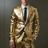 economico Outfit-Metallico Disco Anni '80 Pantaloni Abiti Completi &amp; Blazer Disco Tinta unita Costume Per uomo Mascherata Evento / Festa Parata dell'Orgoglio Mese dell'orgoglio Adulti Costume