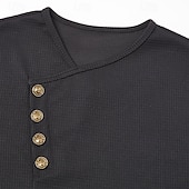 economico Camicie casual eleganti da uomo-Per uomo Camicia Camicia a nido d'ape Camicia elegante Camicia casual Camicia da Ballo Nero Bianco Blu marino Viola Manica Lunga Tinta unica Semplice Asimmetrico Scollo a V Casuale Matrimonio