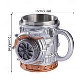 halpa Mukit ja kupit-retro V8-moottorimuki, luovat turboahtimella varustetut mukit, uutuus 3D-mekaaninen kahvikuppi, ihanteellinen lahja autoharrastajille, mekaanikoille &amp;vaihdelaatikot