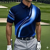 Χαμηλού Κόστους Ανδρικό πόλο γκολφ-Ανδρικά Γεωμτερικό Γκολφ Αθλητικά μπλουζάκια πόλο Κοντομάνικο Μπλουζάκια πόλο Πουκάμισα με γιακά Καθημερινό Ένδυση γυμναστικής και άθλησης Κουμπιά Ανοιξη καλοκαίρι Θαλασσί Μαύρο Βυσσινί