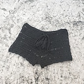 Недорогие Плавки-Жен. Купальники Накидка Эластичные боксеры Шорты купальник Вязаные Отпуск Одежда для пляжа Сплошной цвет Без рукавов Купальники