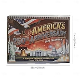 Недорогие 250-летие США-Патриотический настенный календарь к 250-летию независимости США (2026 год), памятное украшение к 150-летию независимости США (1776–2026).