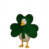 Недорогие День Святого Патрика-Костюм гуся для крыльца на День Святого Патрика, 23-дюймовая статуэтка гуся, ирландский клевер для лужайки. &amp;Украшение для крыльца — только костюм, гусь в комплект не входит.