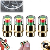 olcso Járműszolgáltatás-4 db gumiabroncsnyomás-ellenőrző szelepszár-sapka, 2,4 bar 36 psi autó gumiabroncsnyomás-ellenőrző érzékelő kijelző 3 színű szemriasztással, univerzális szelepszár-sapkák autókhoz