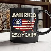 abordables Tazas-Taza del 250.º aniversario de Estados Unidos, regalo patriótico, taza de café de cerámica del semiquincentenario, 1776-2026, Estados Unidos 250, Día de la Independencia, regalo del 4 de julio para