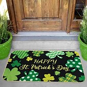 preiswerte Fußmatten-Fußmatte zum St. Patrick's Day, dekorative irische Feiertags-Eingangsmatte mit Kleeblättern und keltischen Mustern für festliche Heim- und Türdekoration