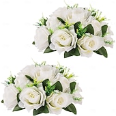 voordelige Kunstbloemen-Kunstmatige trouwrozenbal, halfronde, levensechte neprozen voor bruiloft, verloving, thuis, feest, Valentijnsdag, Moederdag &amp;seizoensdecoraties