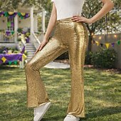 זול תחתונים-דִיסקוֹ שנות ה-80 מִכְנָסַיִים דיסקו תחפושות בגדי ריקוד נשים תחפושת קרנבל נשף מסכות מארדי גרא יום יומי\קז'ואל מצעד הגאווה חודש הגאווה מבוגרים מכנסיים