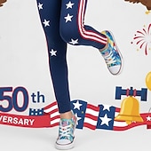  Mädchen 3D Stern Gestreift Hose Leggings 3D-Druck Frühling Herbst Streetwear Basic Stumpfhosen Kinder 4-12 Jahre Lässig Täglich Outdoor Normale Passform