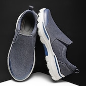 voordelige Slip-On Casual Schoenen-Grijze instapschoenen voor heren, lichtgewicht en ademend gebreid bovenwerk, comfortabele zool met demping, moderne casual stijl voor dagelijks gebruik en reizen.