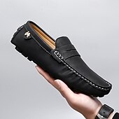 billiga Casual loafers-Herrloafers i läder – bekväma slip-ons för vardagsbruk, kontor och resor