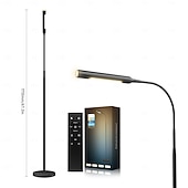 ieftine Luminile decorative inteligente-Lampă de podea cu LED pentru citit, canapea, lampă de podea care atrage privirile, cu reglare continuă a intensității luminii, lumină albă caldă, telecomandă, lampă de podea modernă de noptieră pentru