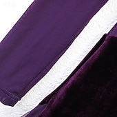 preiswerte Standard-Tanzsaal-Damen-Ballsaalkleid, hochgeschlossen, langärmelig, mit Mesh-Einsätzen, Walzerkleid, Modern Standard, Wettkampf-Tanzbekleidung, lila