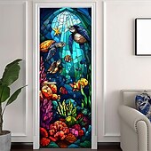 cheap Garage &amp; Door Banners-Underwater World Aquarium Door Banner Colorful Ocean Fish Coral Reef Wall Hanging Decoration Home Porch Decor