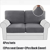 abordables Funda para asientos y reposabrazos de sofá-Juego de fundas de cojín de sofá elásticas de lujo minimalistas, funda completa, funda de sofá elástica antideslizante para sofá de 2/3 plazas